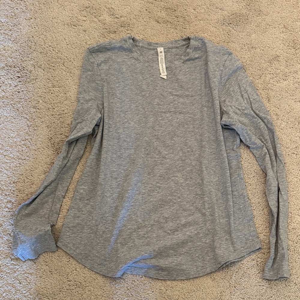 lululemon athletica Light Gray Long Sleeve Tee